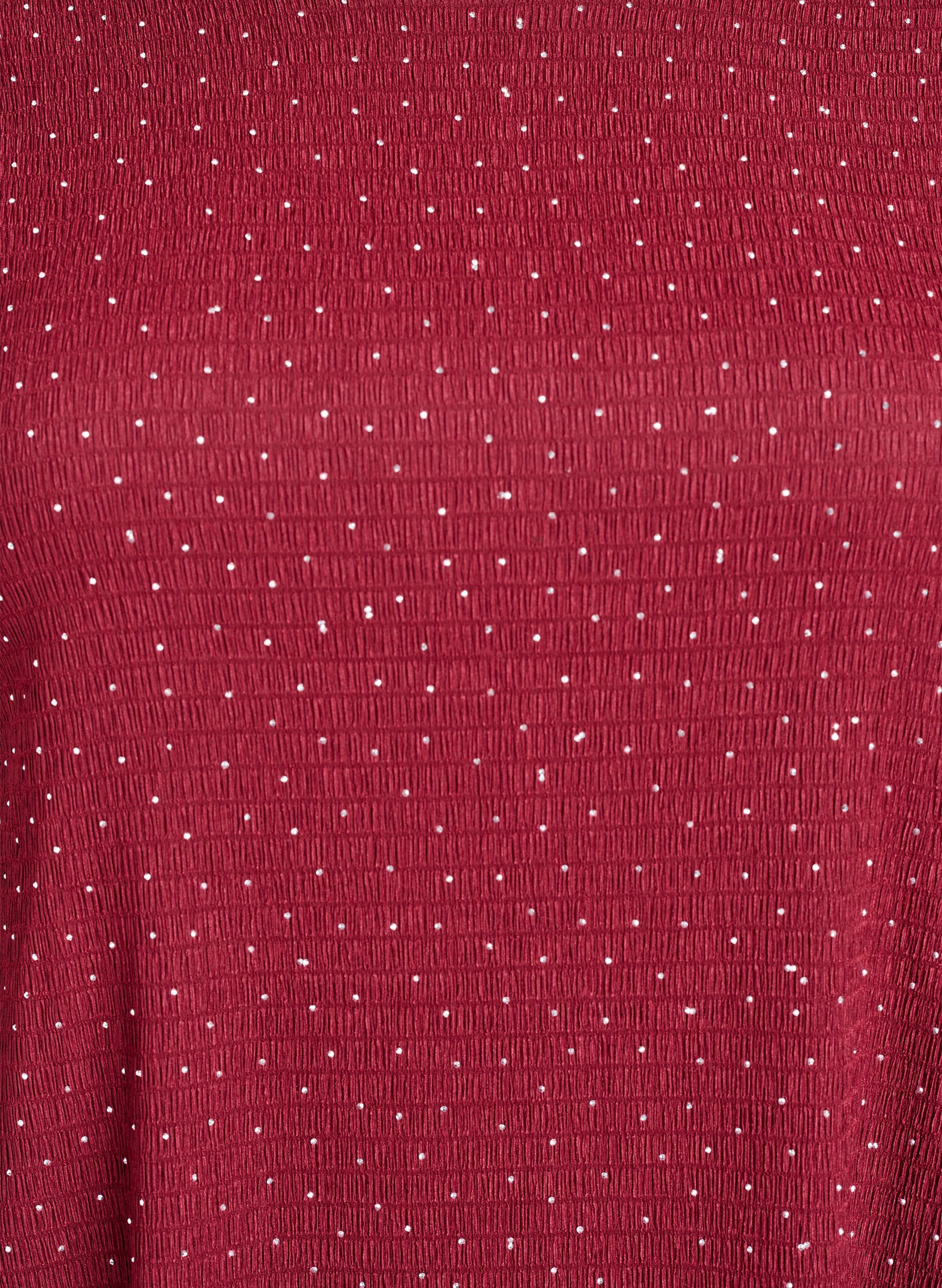 Zizzi Robe avec strass et bords festonn&eacute;s, Bordeaux fonc&eacute;, Packshot image number 2