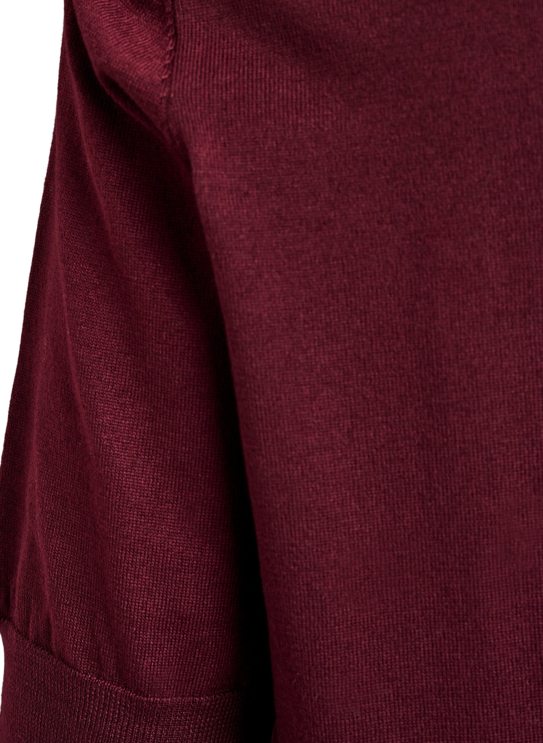 Zizzi Blouse en fine maille &agrave; manches courtes, Bordeaux, Packshot image number 3
