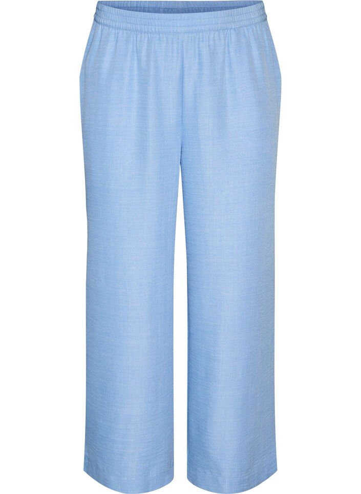 Pantalon ample avec ceinture &eacute;lastique et poches, Bleu Clair, Packshot image number 0