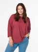 Blouse en jersey avec manches 3/4, Bordeaux, Model image number 0