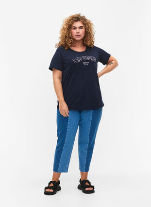 T-shirt en coton avec texte imprimé, Night Sky W. Las, Model image number 2