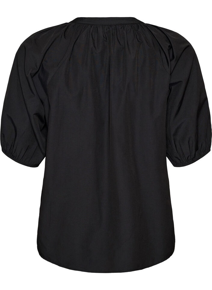 Chemisier avec fermeture boutonn&eacute;e et ceinture &agrave; nouer, Noir, Packshot image number 1