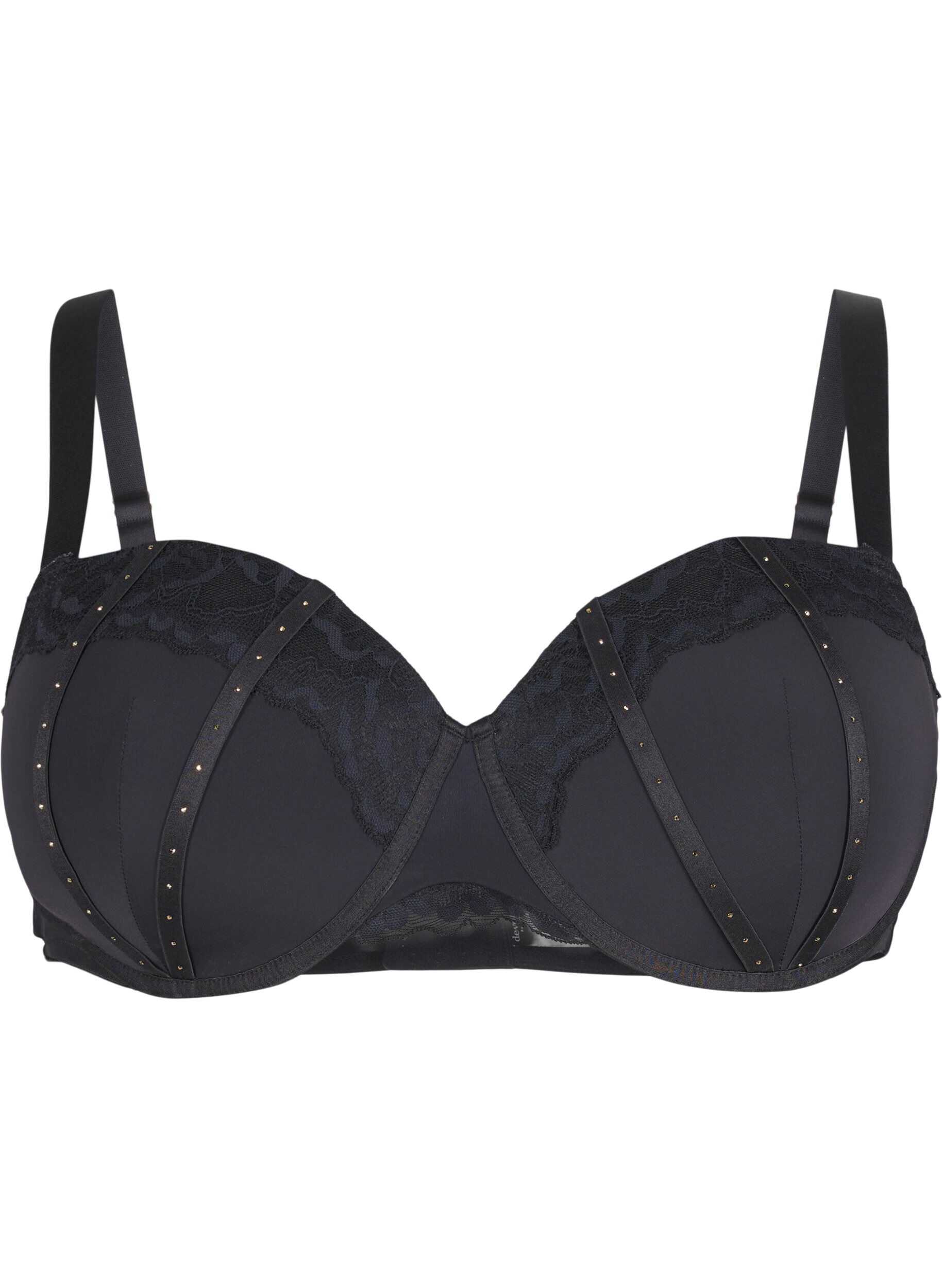 Zizzi Soutien-gorge moul&eacute; avec des d&eacute;tails de strass, Black, Packshot image number 0