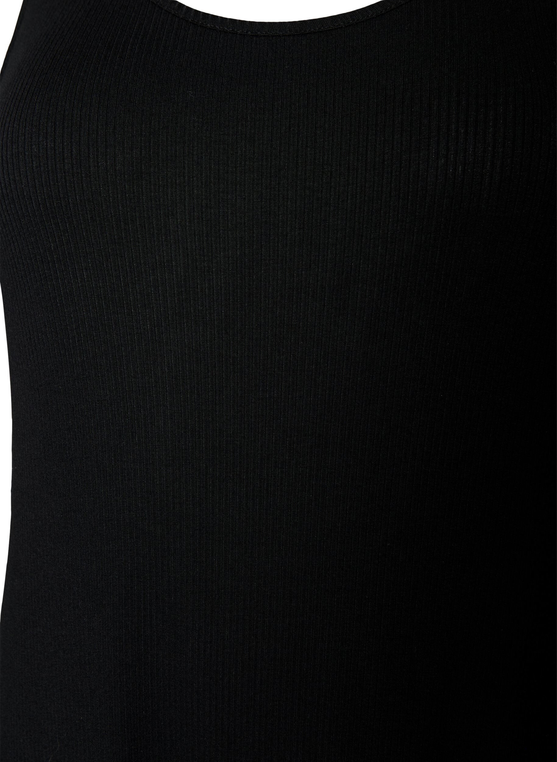 Zizzi Robe c&ocirc;tel&eacute;e sans manches en viscose, Noir, Packshot image number 2