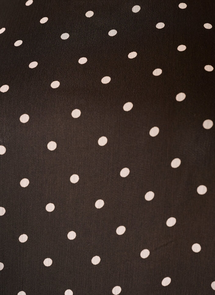 Blouse en mousseline &agrave; pois avec manches transparentes, Marron, Packshot image number 2
