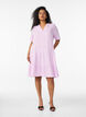 Robe courte &eacute;vas&eacute;e en mousseline de coton, Mauve, Model image number 1