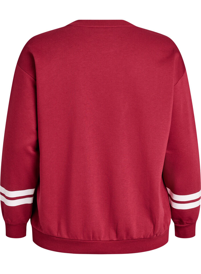 Sweatshirt avec d&eacute;tail statement, Rouge, Packshot image number 1