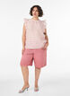 Blouse sans manches textur&eacute;e avec volants, Rose, Model image number 1