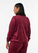 Cardigan en velours doux avec fermeture zipp&eacute;e et col montant, Bordeaux, Model image number 2