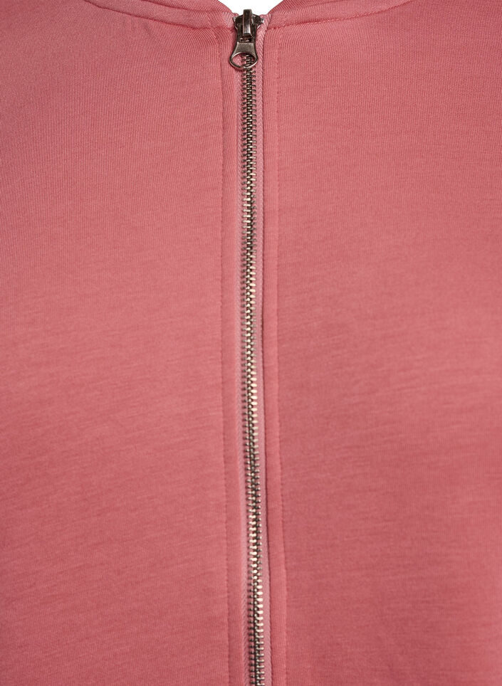 Cardigan bomber zipp&eacute;, Rose poudr&eacute;e, Packshot image number 2