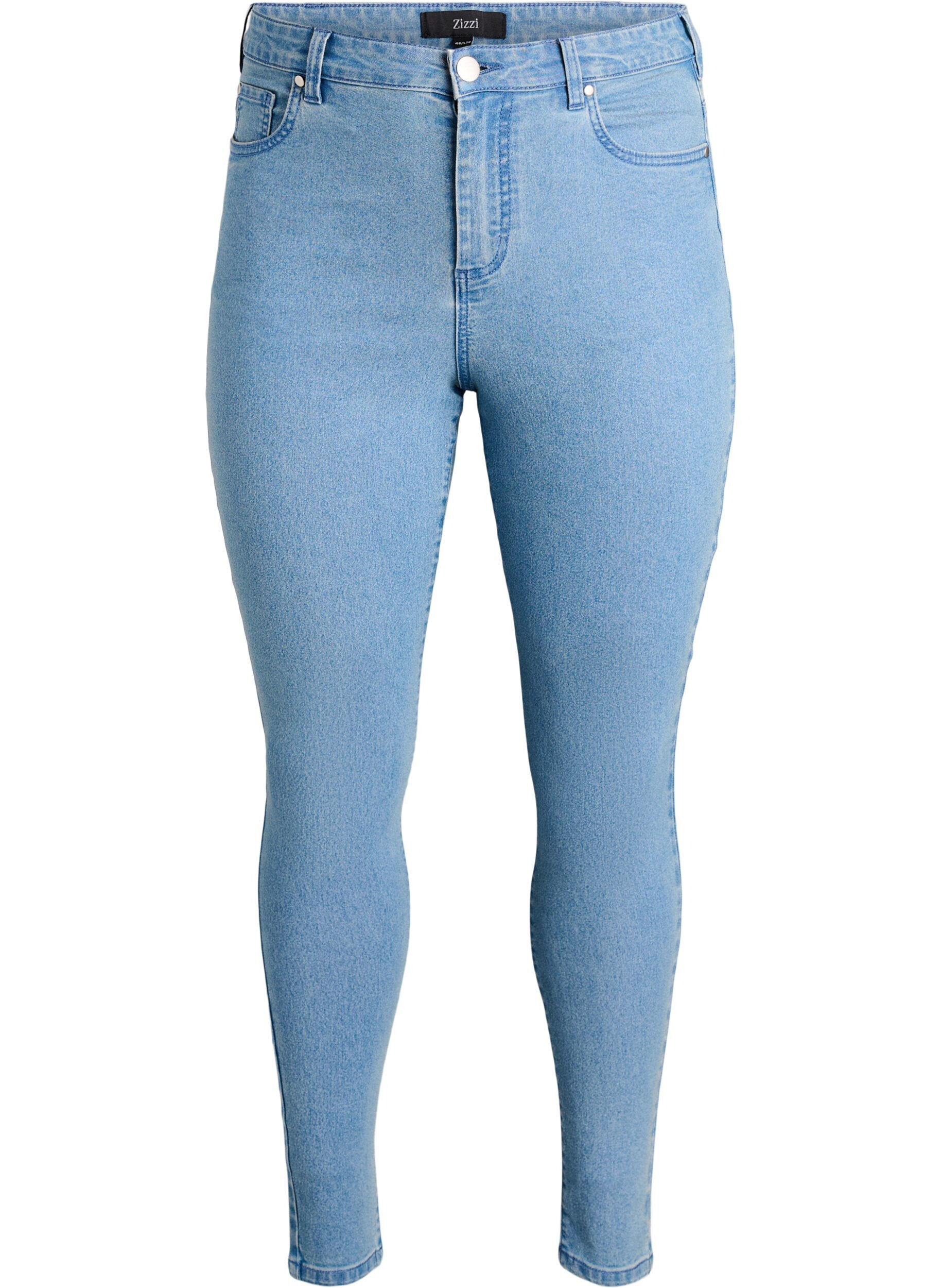 Zizzi Jean Amy taille haute coupe super slim, Bleu Clair, Packshot image number 0