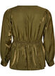 Blouse brillante en viscose &agrave; effet p&eacute;plum, Vert Kaki, Packshot image number 1