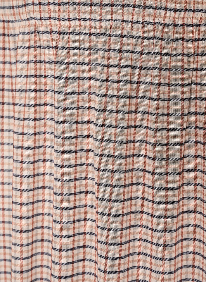 Jupe midi en maille &agrave; carreaux, Beige, Packshot image number 2