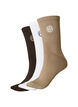 Lot de 3 chaussettes de sport avec logo, Marron, Packshot image number 0