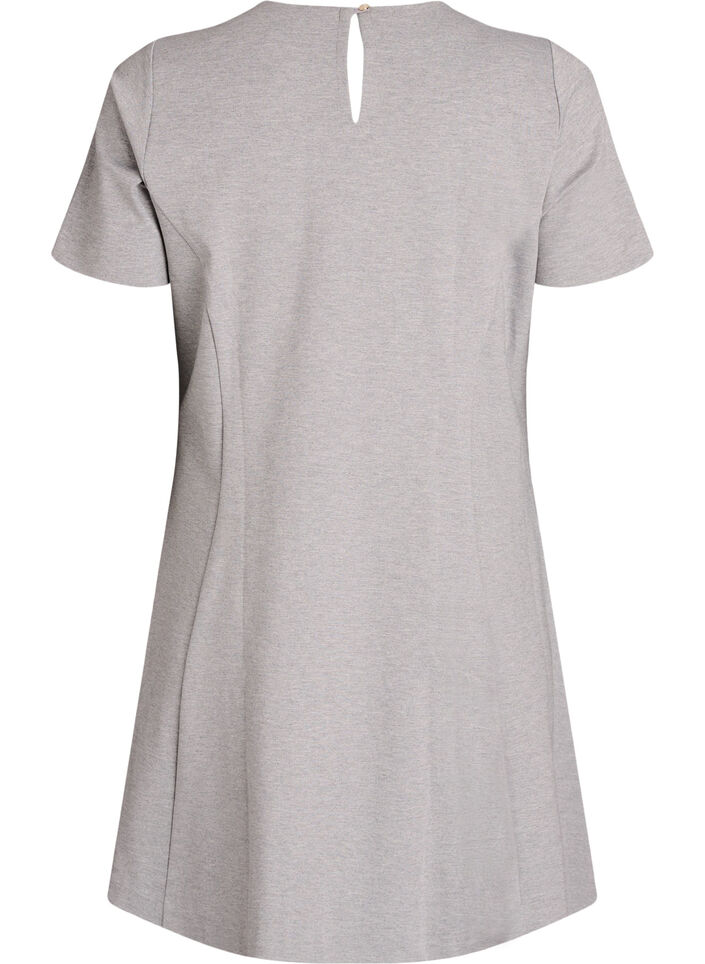 Robe courte &eacute;vas&eacute;e en jersey, Gris, Packshot image number 1