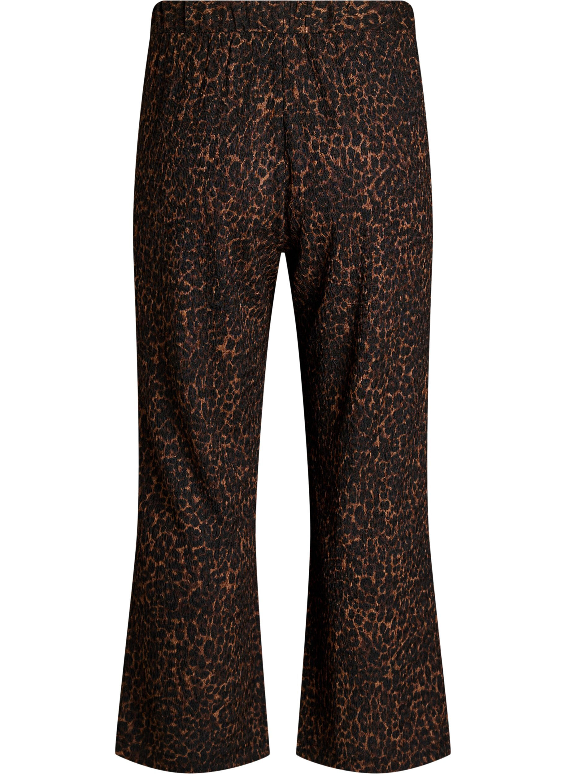 Zizzi Pantalon avec texture ondul&eacute;e, Marron, Packshot image number 1