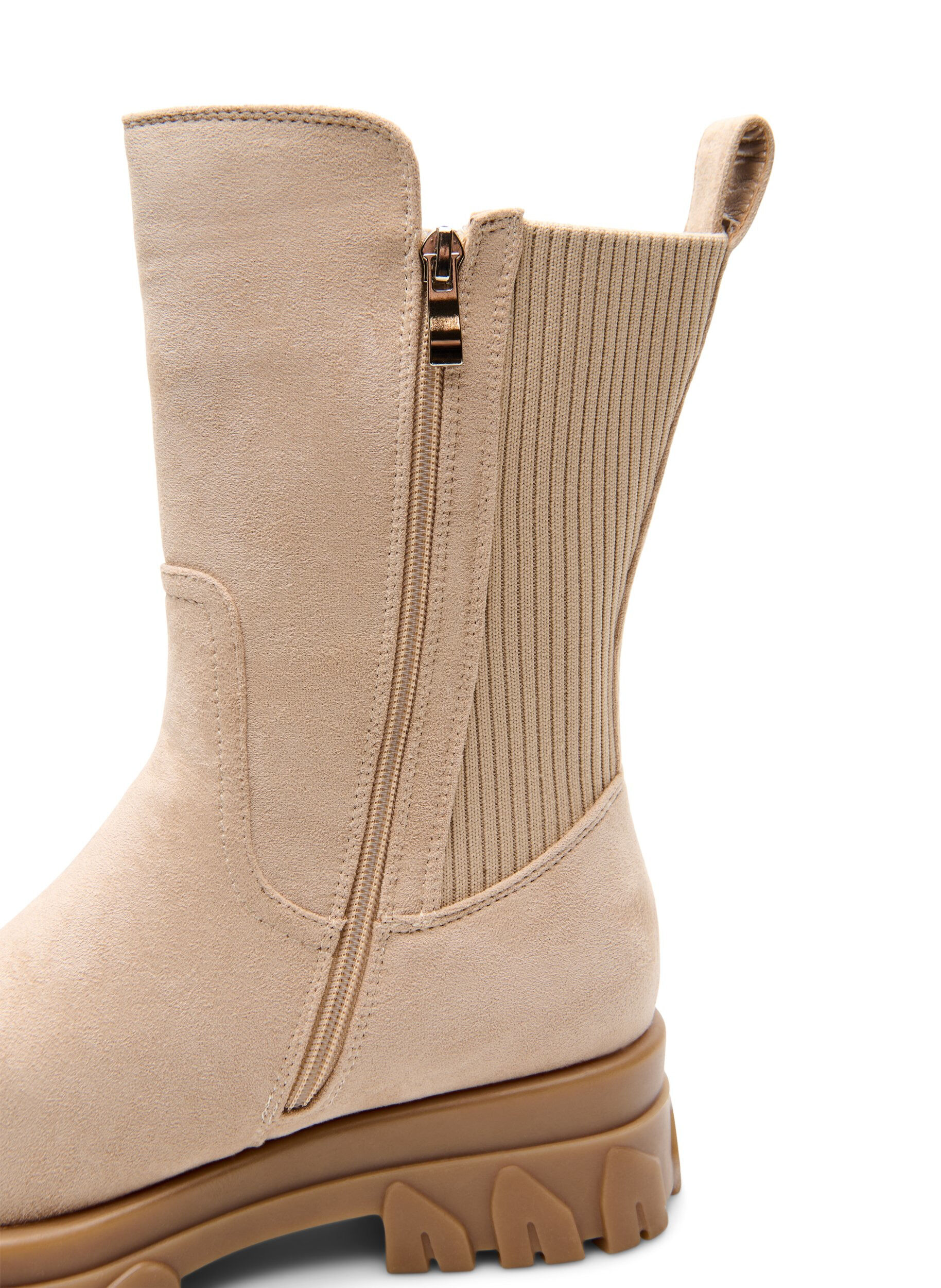 ZizziBottines &agrave; semelle &eacute;paisse en su&eacute;dine, Beige, Packshot image number 2