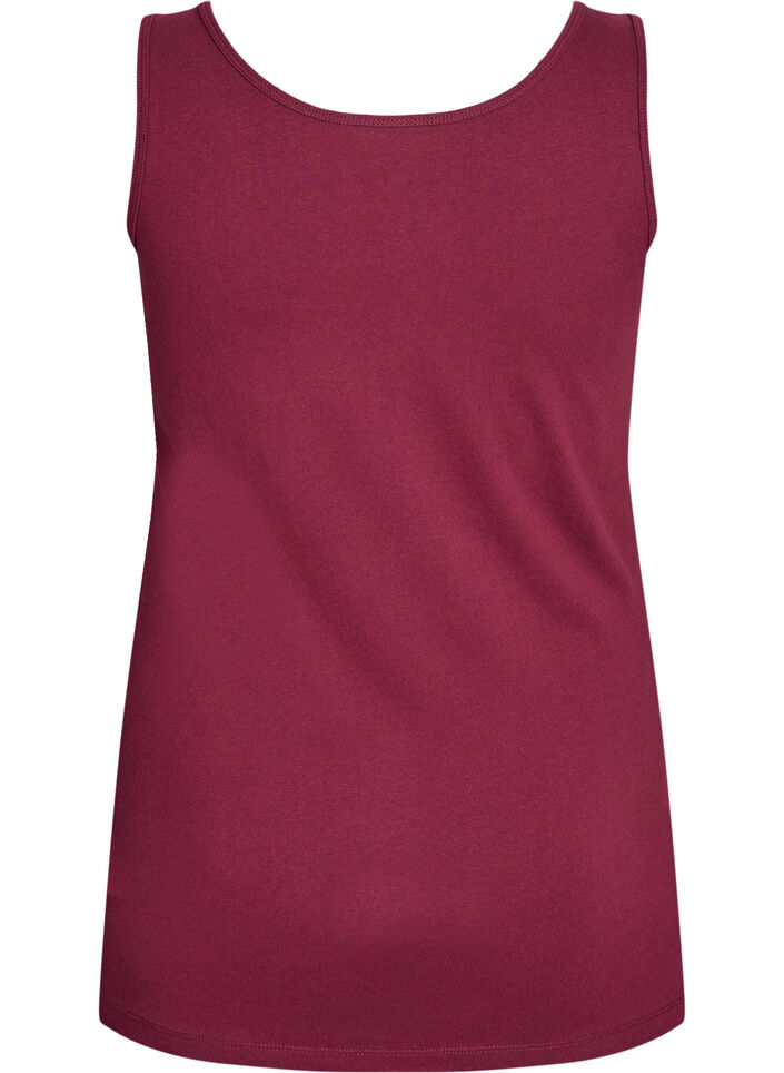 Top basic uni en coton, Bordeaux fonc&eacute;, Packshot image number 1