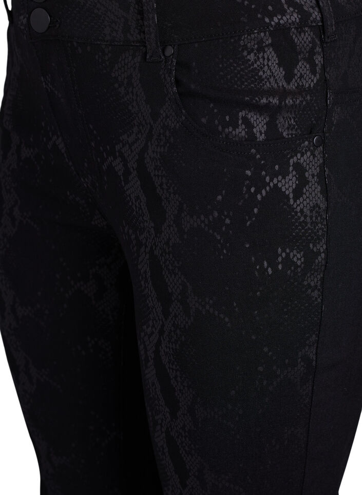 Pantalon slim à imprimé serpent, Noir, Packshot image number 2