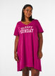 Chemise de nuit en coton biologique et &agrave; col en V, Bordeaux, Model image number 0