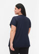 T-shirt de sport ample avec col en v, Bleu, Model image number 2