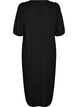 Robe midi avec col en V et texture, Noir, Packshot image number 1