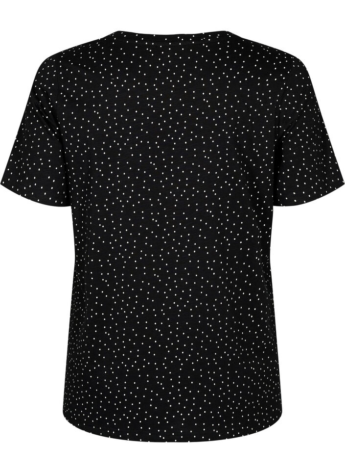 T-shirt à pois en coton biologique	, Noir, Packshot image number 1