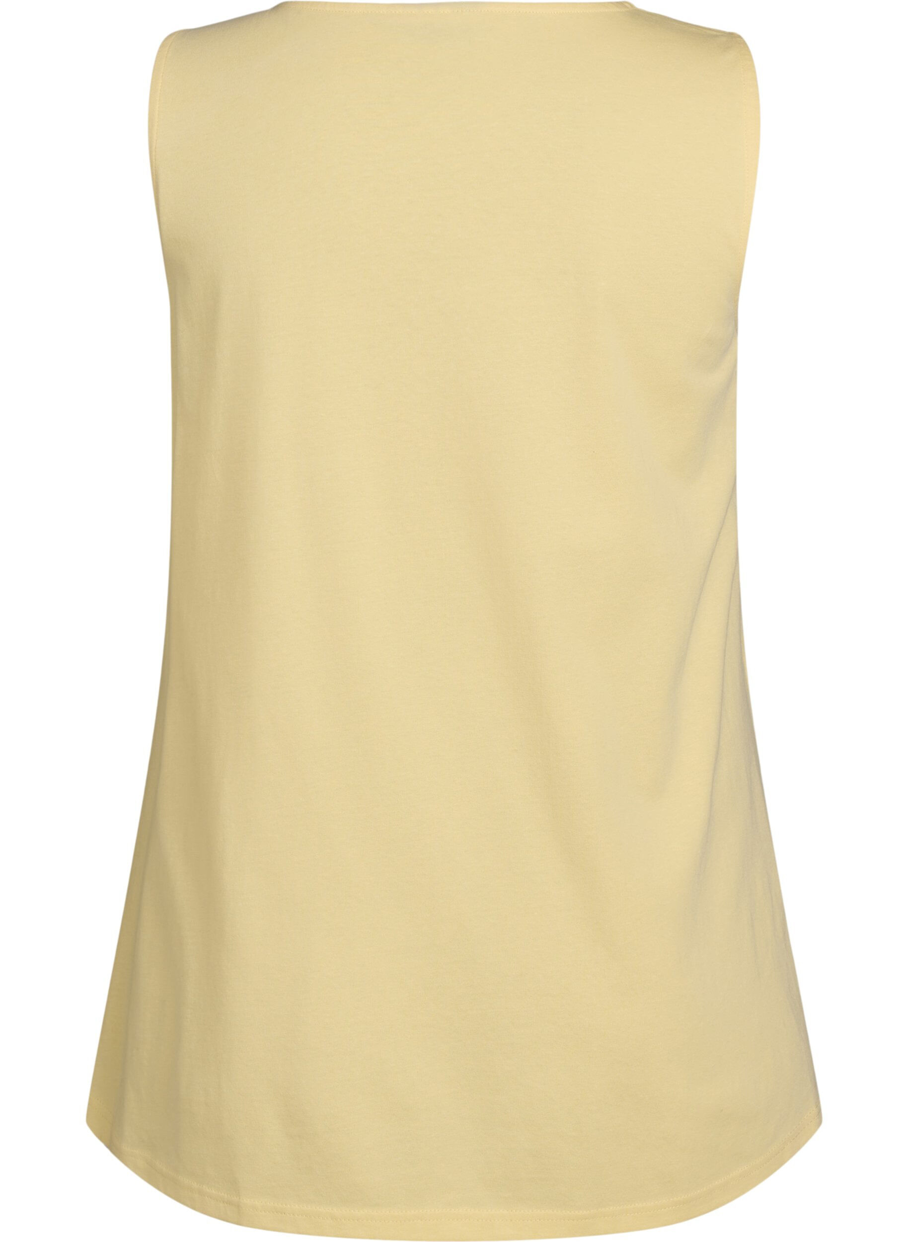 ZizziTop en coton avec forme en A, Jaune, Packshot image number 1