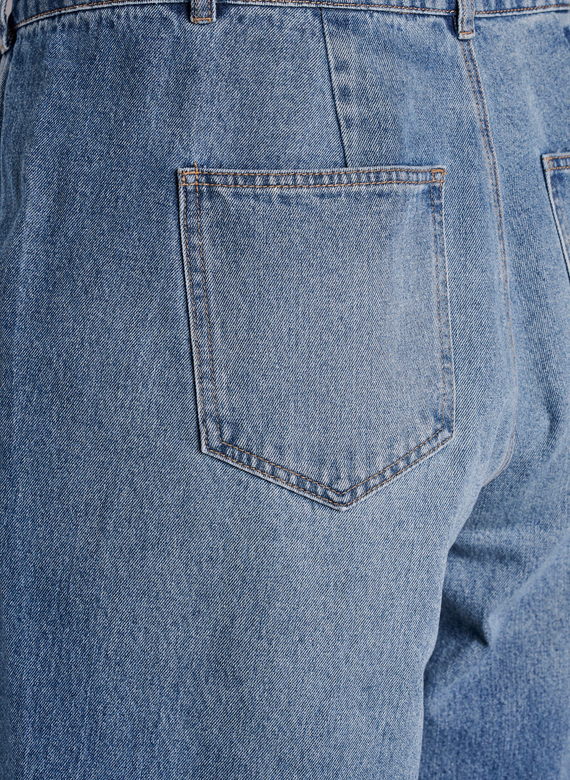 Zizzi Jean barrel taille haute, Bleu, Packshot image number 3