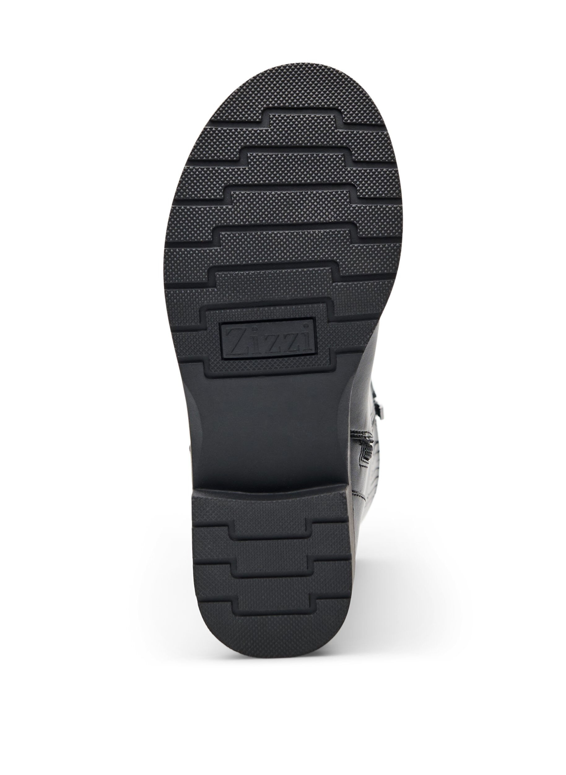 Zizzi Large - Botte haute en cuir avec boucles d&eacute;coratives, Noir, Packshot image number 4