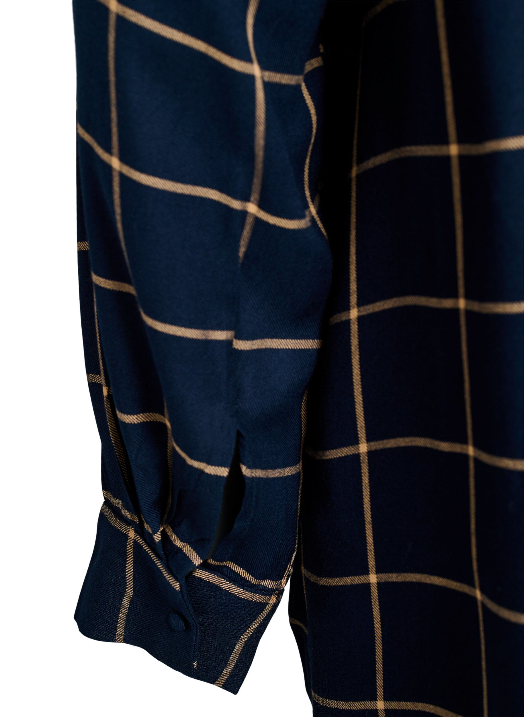 Zizzi Chemise ample &agrave; carreaux en coton, Bleu, Packshot image number 3