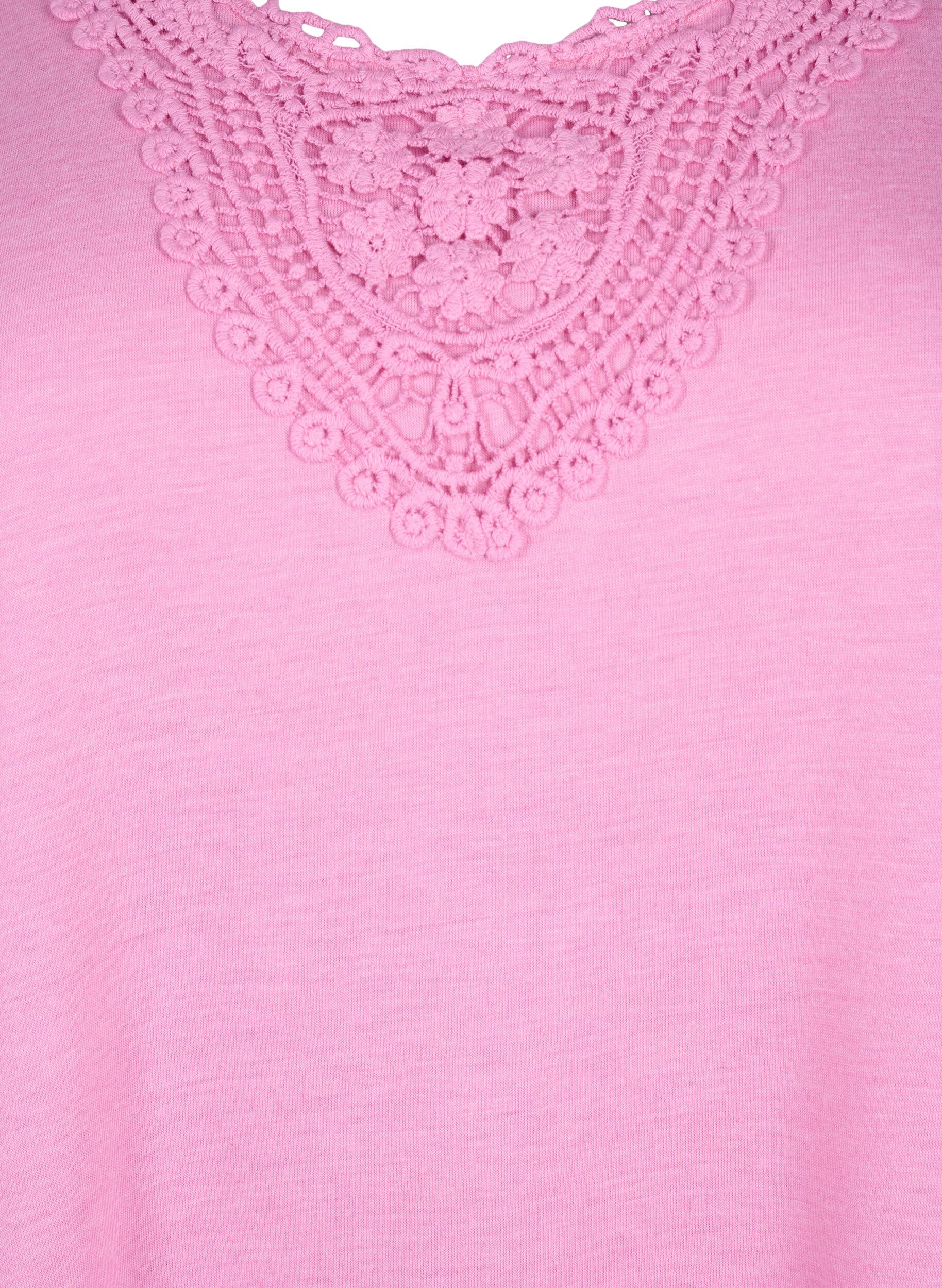 Zizzi Haut sans manches avec dentelle, Rosebloom, Packshot image number 2