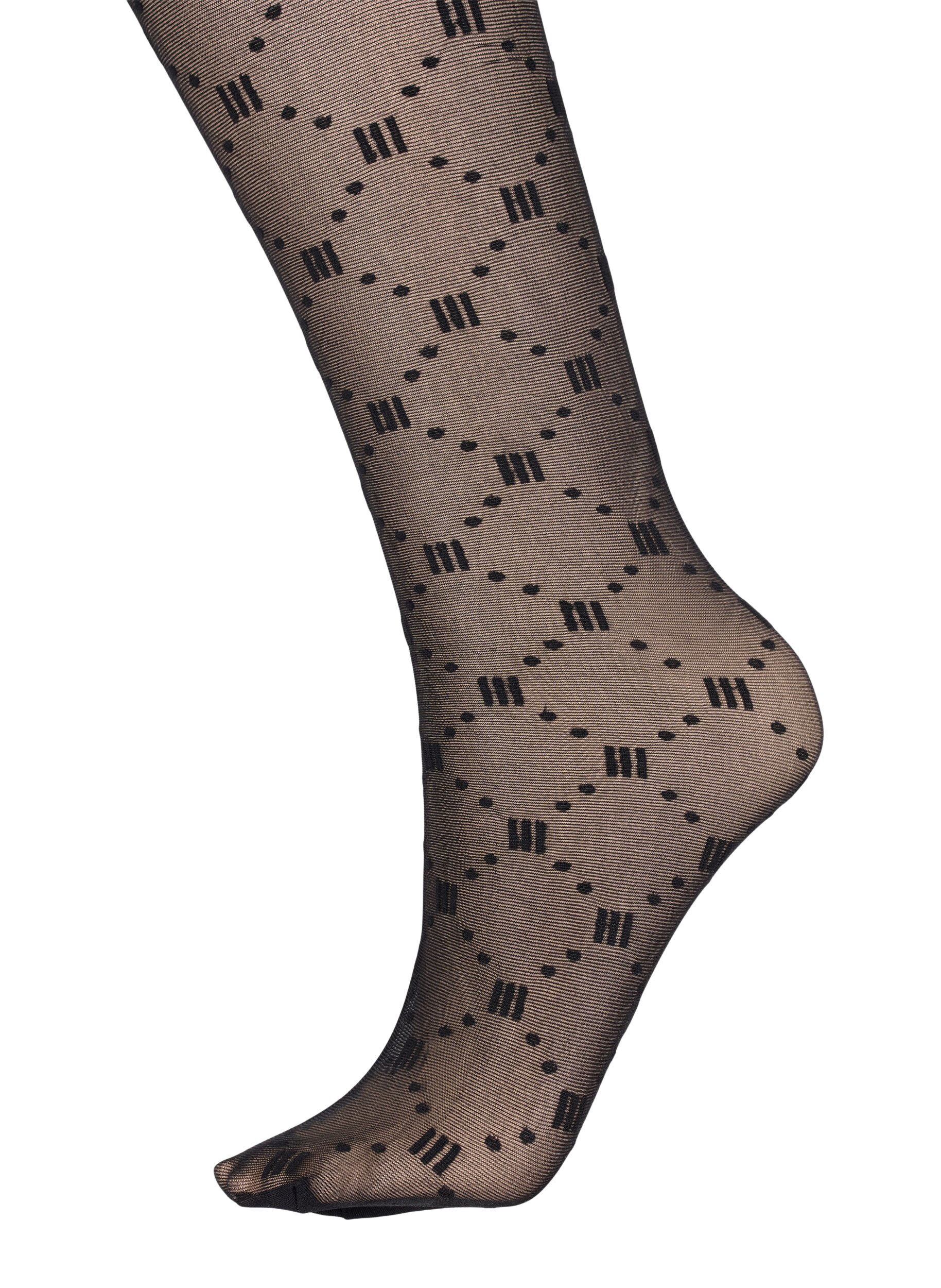 Zizzi Collants &agrave; motifs en 20 deniers, Black, Packshot image number 1