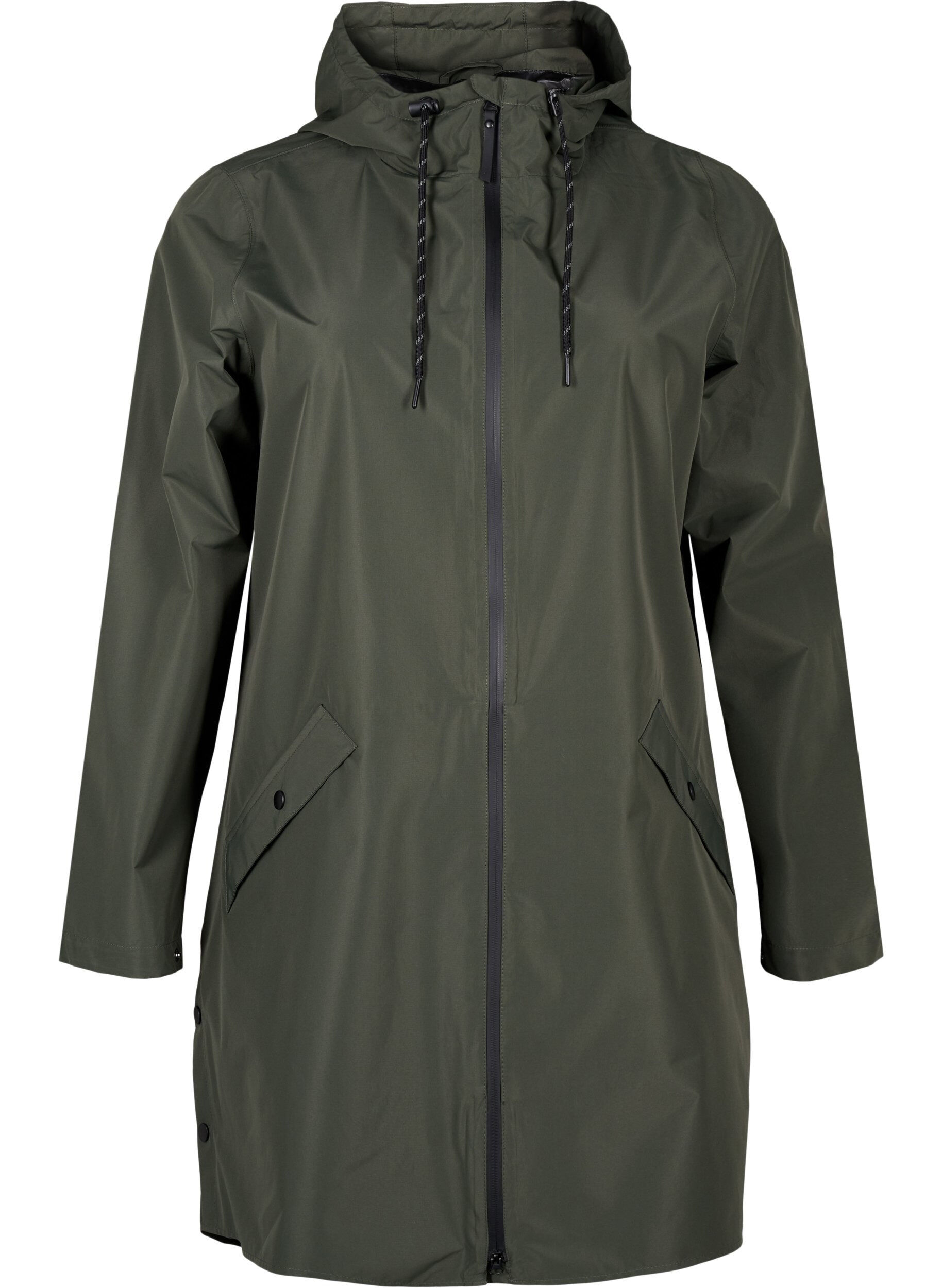 ZizziVeste de pluie avec poches et capuche, Vert, Packshot image number 0