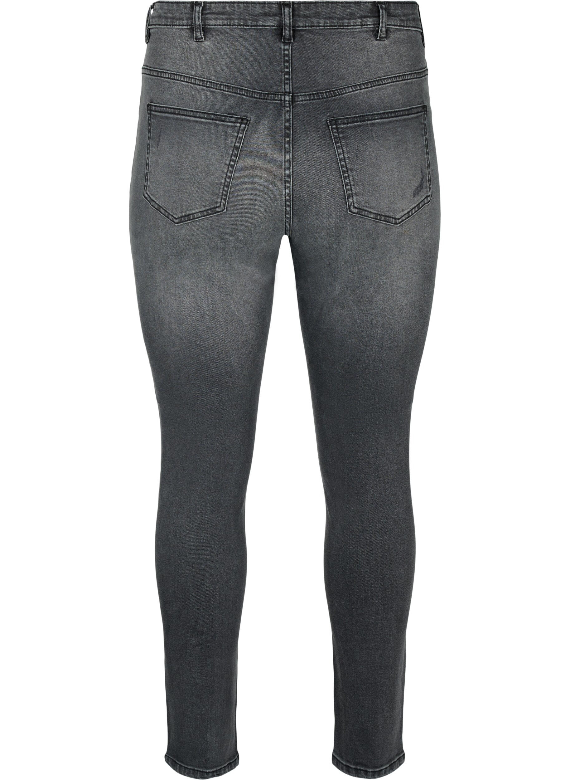 Zizzi Jeans moulants avec d&eacute;tails d'usure, Grey Denim, Packshot image number 1