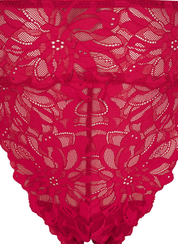 String en dentelle à taille régulière, Rouge, Packshot image number 2