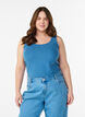 Haut basic uni en coton, Gris bleut&eacute;, Model image number 0