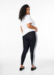 Leggings en viscose avec rayures latérales, Black W. Stripe, Model image number 1
