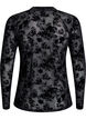 Blouse en maille &agrave; motif floral, Noir, Packshot image number 1