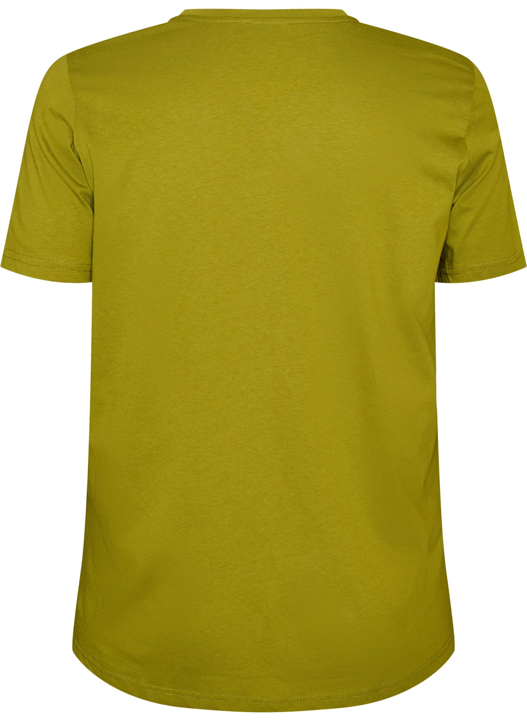 ZizziT-shirt en coton avec badge texte, Vert, Packshot image number 1