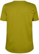 T-shirt en coton avec badge texte, Vert, Packshot image number 1