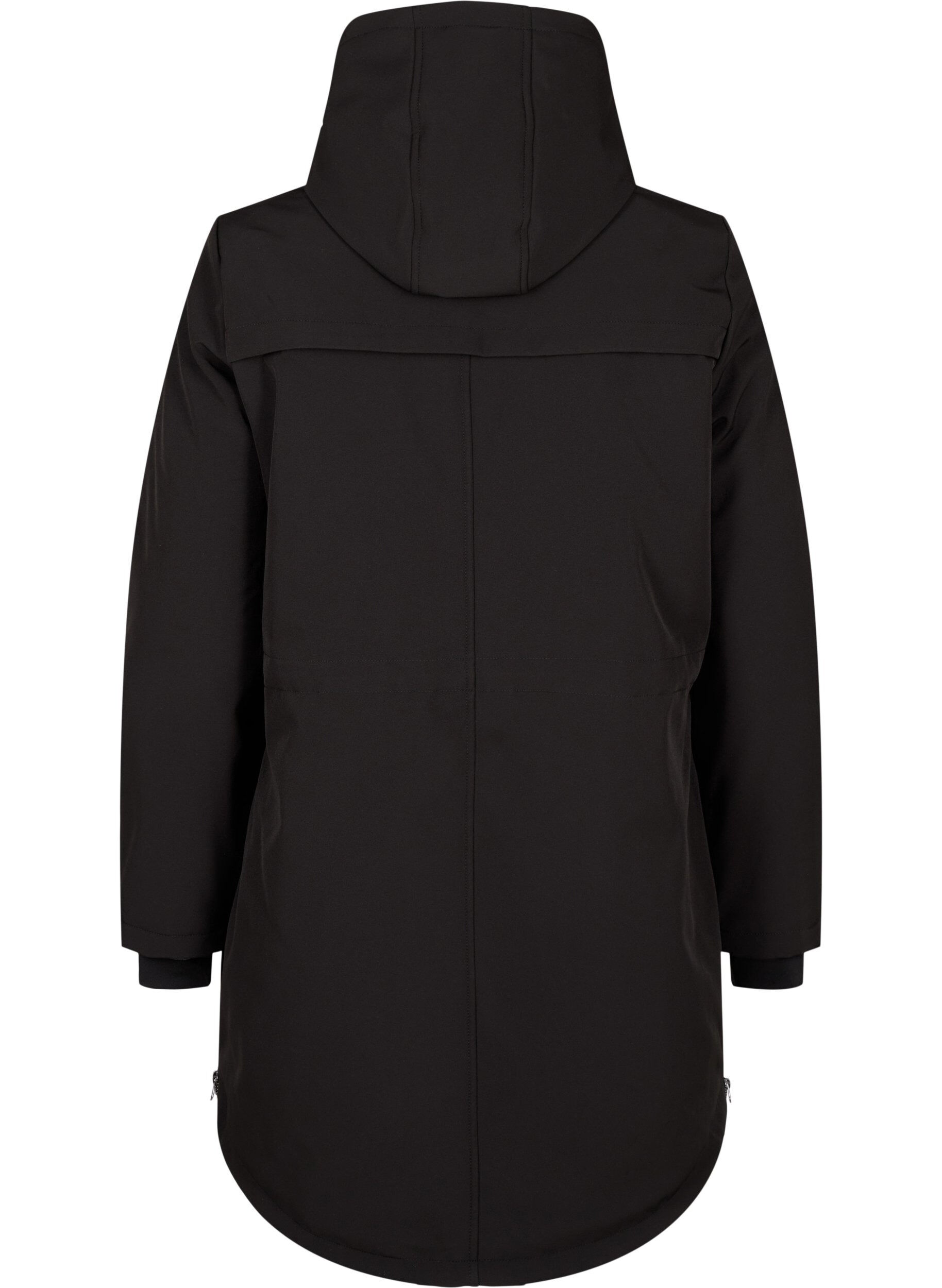 Zizzi Veste softshell r&eacute;sistante &agrave; l'eau avec doublure matelass&eacute;e, Noir, Packshot image number 1