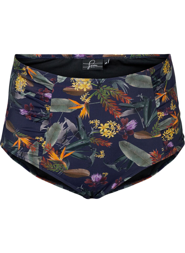 Bas de bikini taille haute à imprimé fleuri, Night Sky Flower, Packshot image number 0