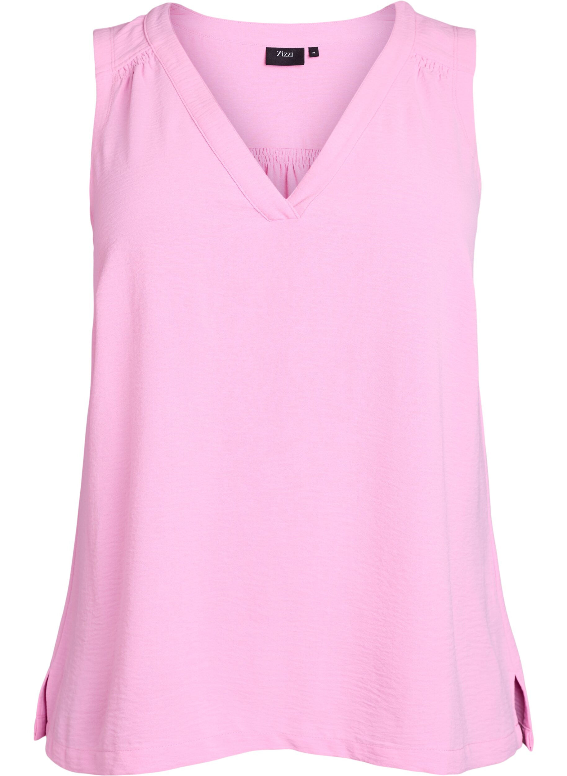 ZizziHaut sans manches effet froiss&eacute;, Rose, Packshot image number 0