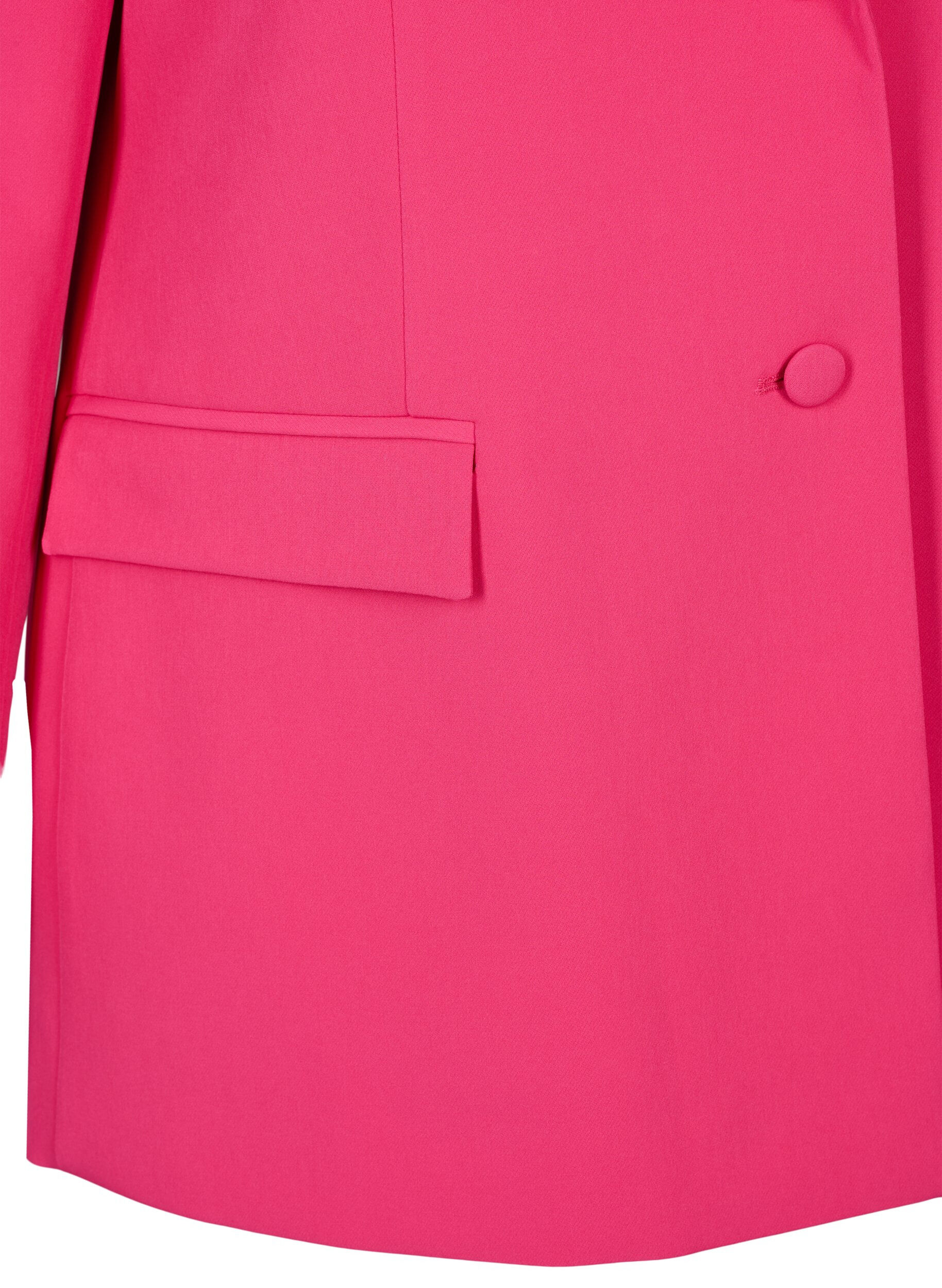 Zizzi Blazer classique avec fermeture &agrave; boutons, Pink Yarrow, Packshot image number 3