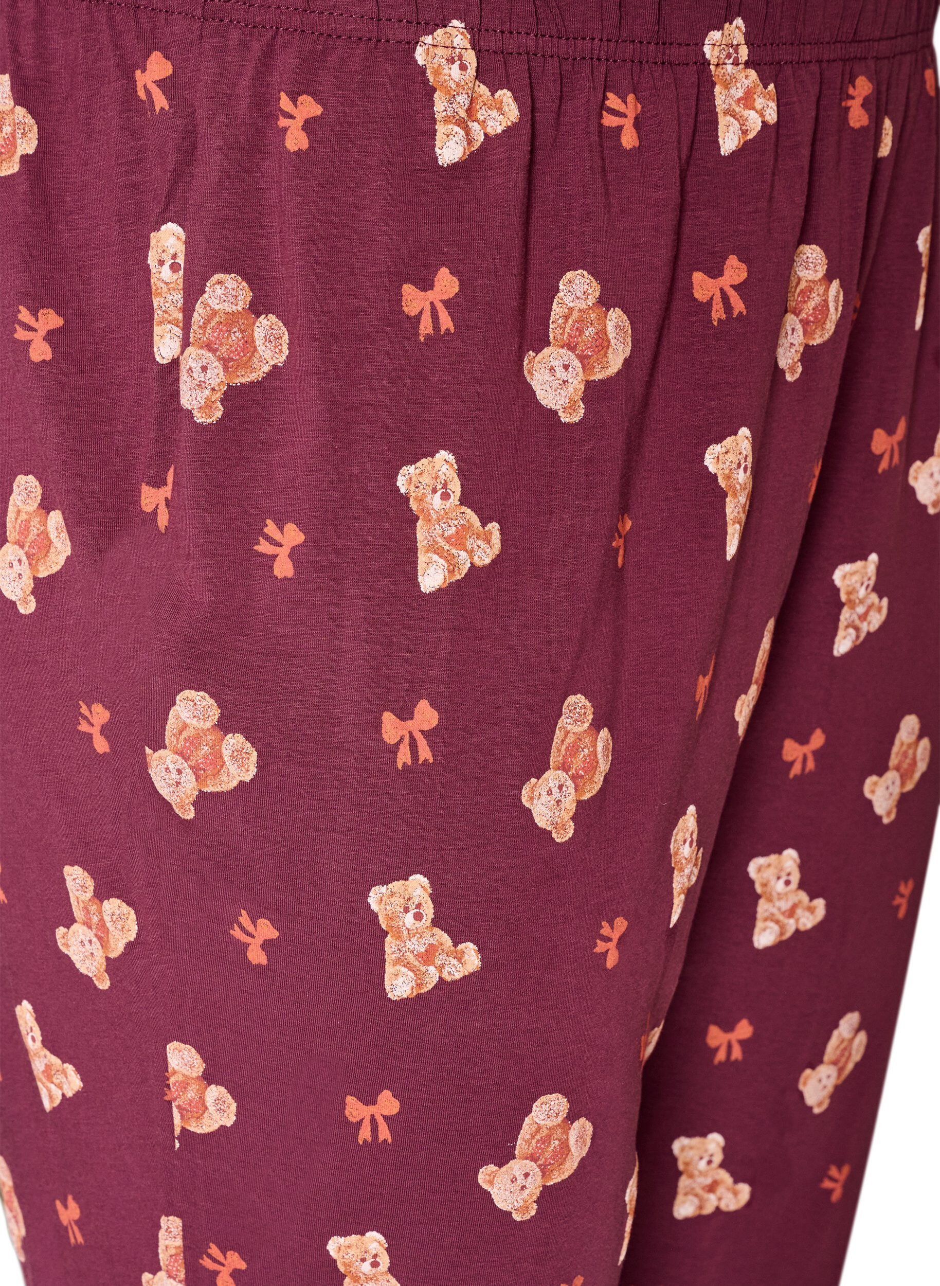 ZizziBas de pyjama imprim&eacute;, Bordeaux, Packshot image number 2