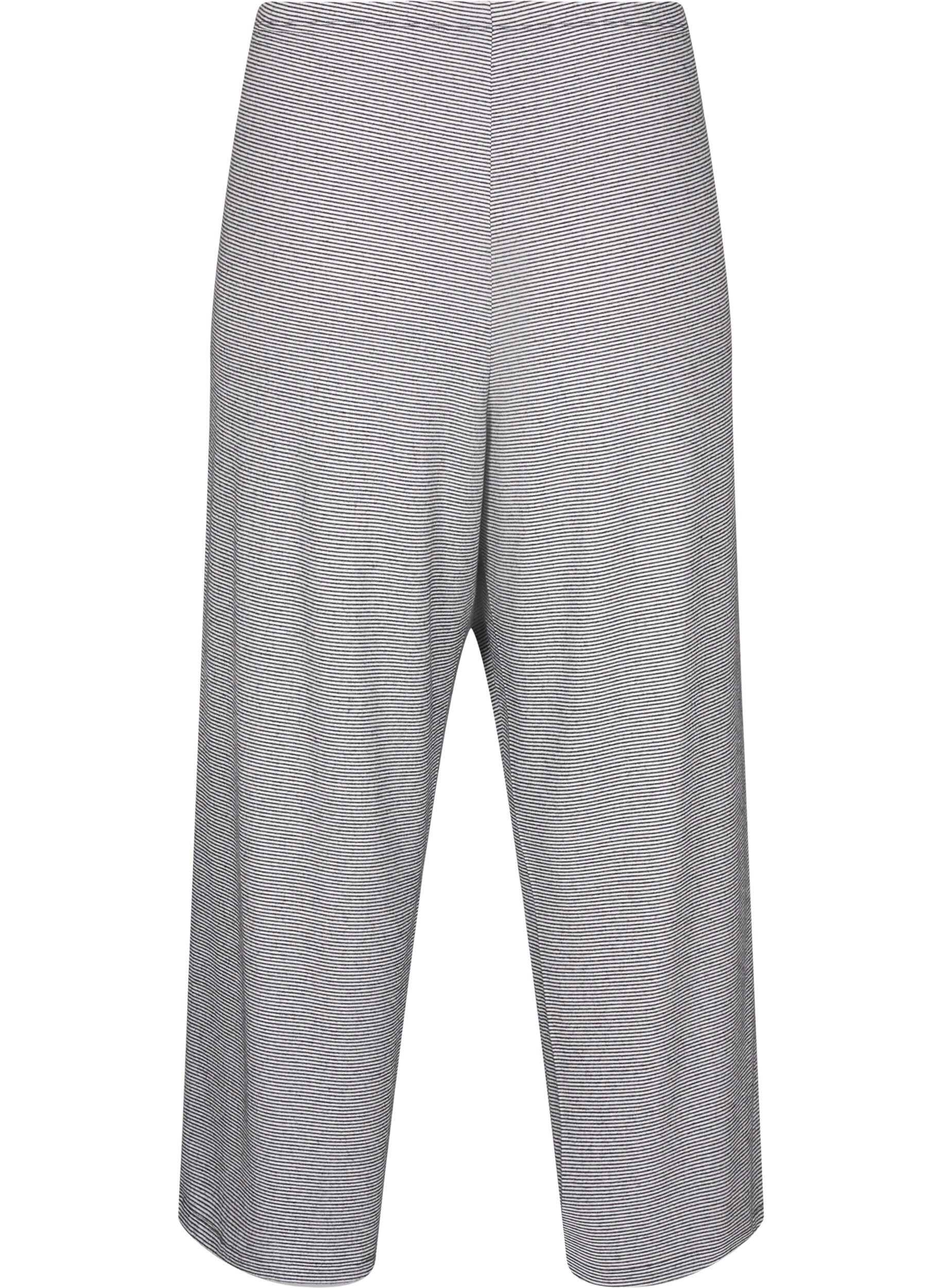 Zizzi Pantalon de pyjama &agrave; poches, Striped DGM , Packshot image number 1