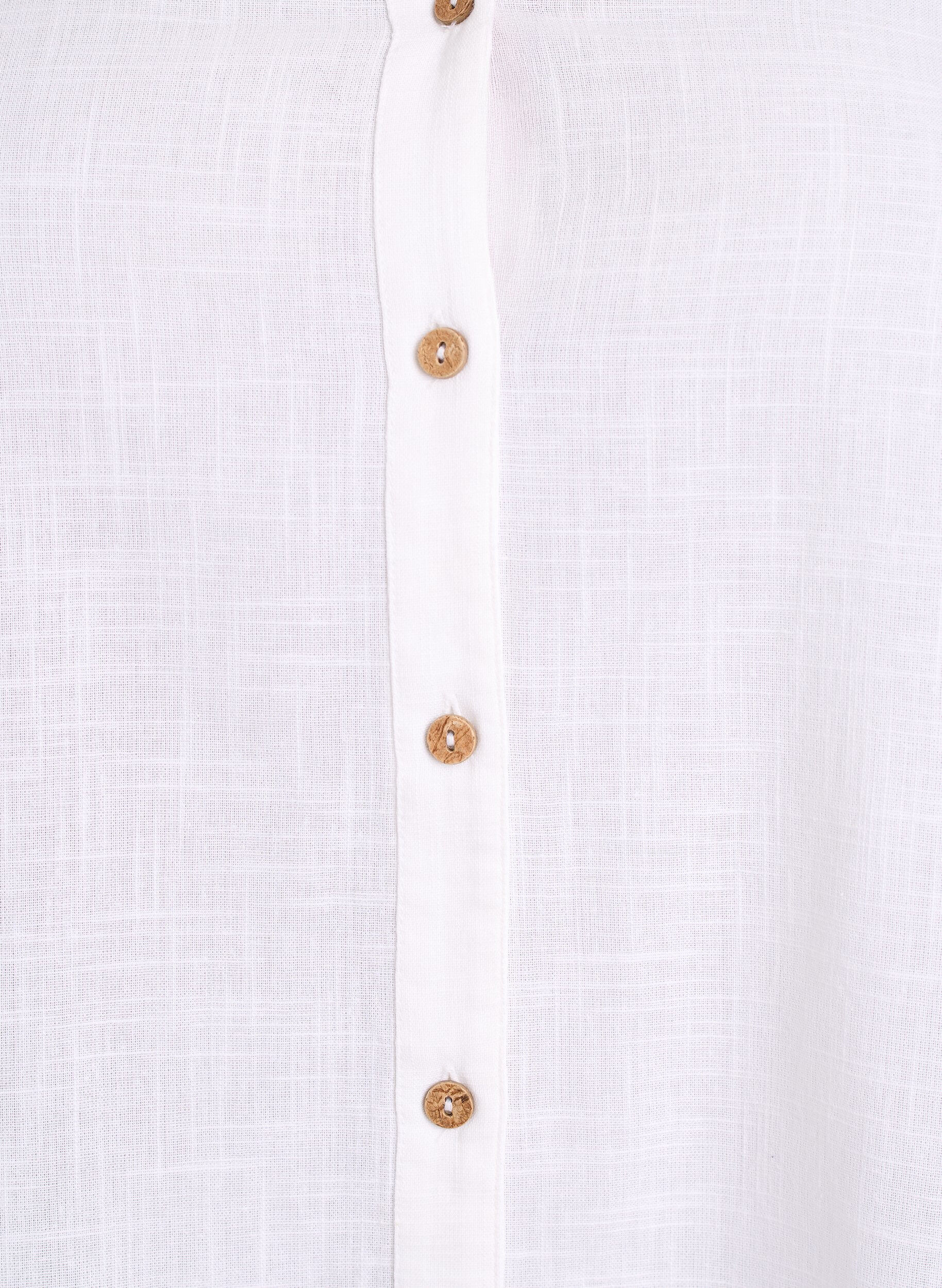 Zizzi Chemisier en coton avec col en V, Blanc, Packshot image number 2