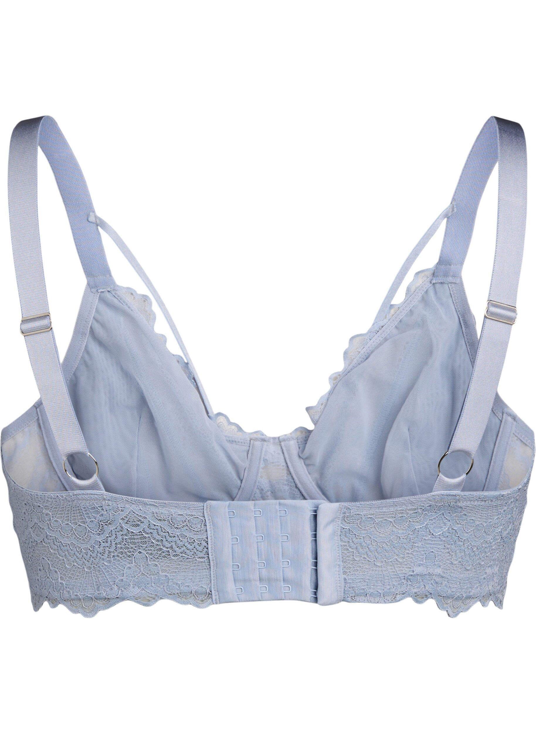 Zizzi Soutien-gorge enti&egrave;rement couvrant &agrave; d&eacute;tails de dentelle et de ficelle, Bleu Clair, Packshot image number 1