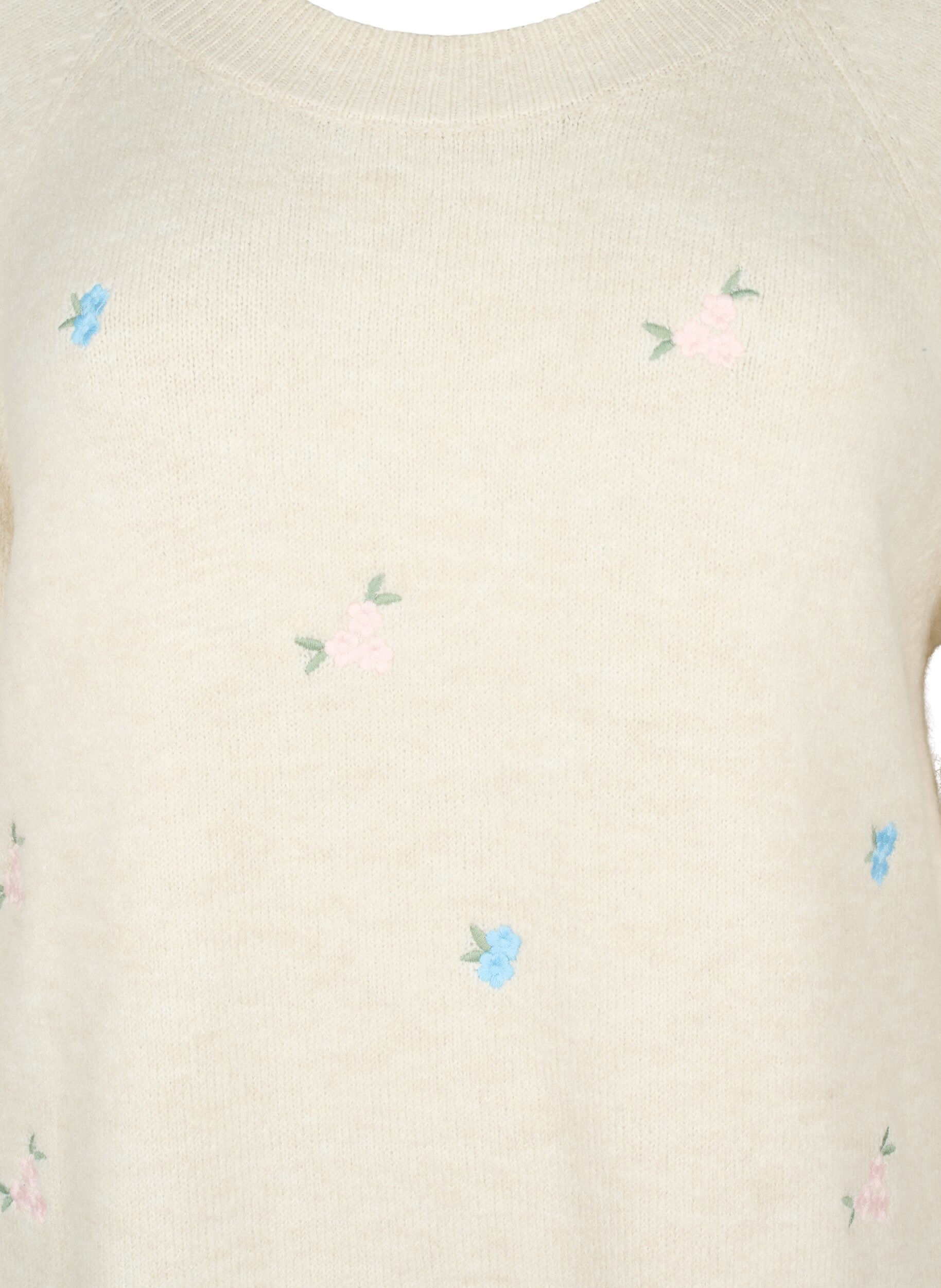 ZizziPull tricot&eacute; avec des fleurs brod&eacute;es, Birch Comb, Packshot image number 2